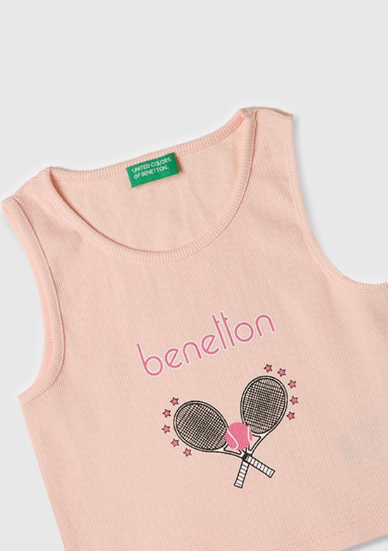 BENETTON Pembe Kız Çocuk Atlet T-Shirt