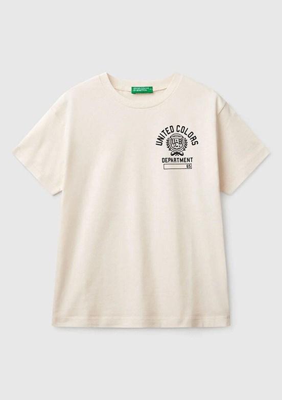 BENETTON Beyaz Erkek Çocuk Baskılı T-Shirt