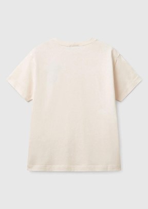 BENETTON Beyaz Erkek Çocuk Baskılı T-Shirt
