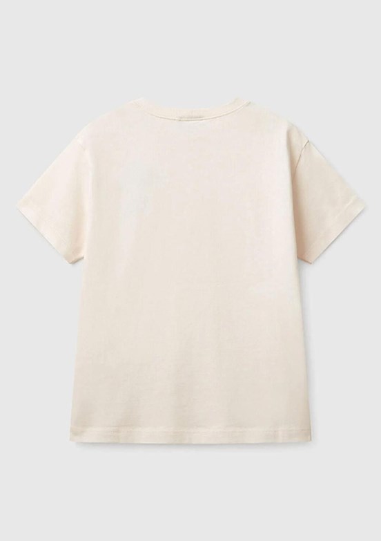 BENETTON Beyaz Erkek Çocuk Baskılı T-Shirt