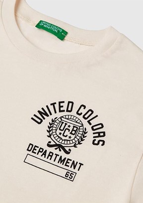 BENETTON Beyaz Erkek Çocuk Baskılı T-Shirt