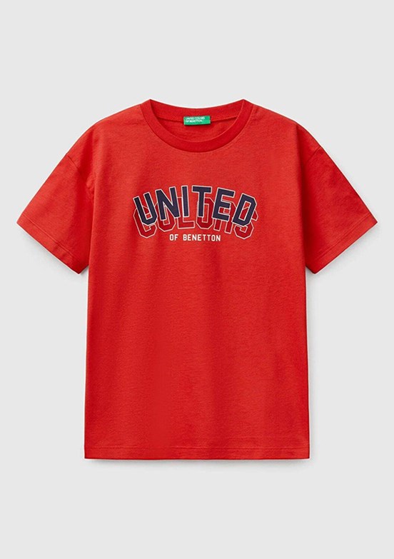 BENETTON Kırmızı Erkek Çocuk Baskılı T-Shirt