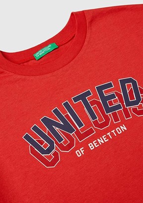BENETTON Kırmızı Erkek Çocuk Baskılı T-Shirt