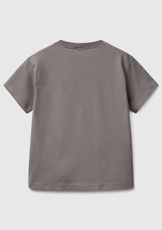BENETTON Gri Erkek Çocuk Baskılı T-Shirt