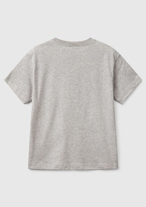 BENETTON Gri Erkek Çocuk Baskılı T-Shirt