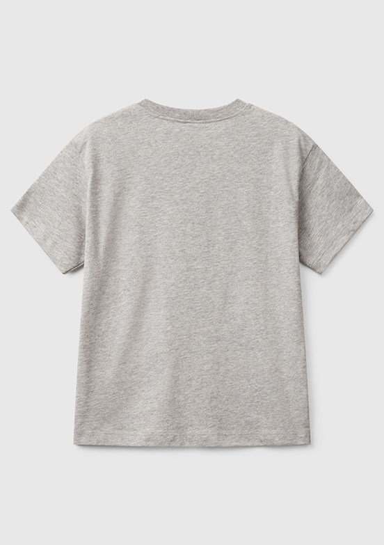 BENETTON Gri Erkek Çocuk Baskılı T-Shirt