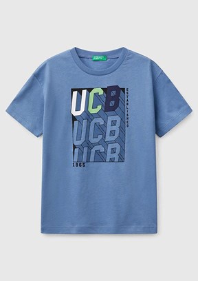BENETTON Mavi Erkek Çocuk Baskılı T-Shirt