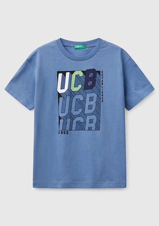 BENETTON Mavi Erkek Çocuk Baskılı T-Shirt