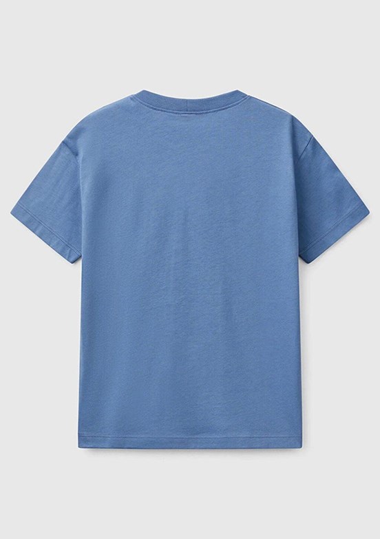 BENETTON Mavi Erkek Çocuk Baskılı T-Shirt