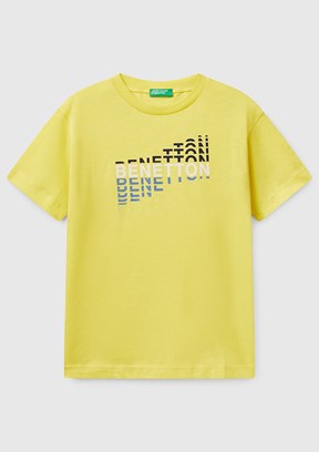 BENETTON Sarı Erkek Çocuk Baskılı T-Shirt