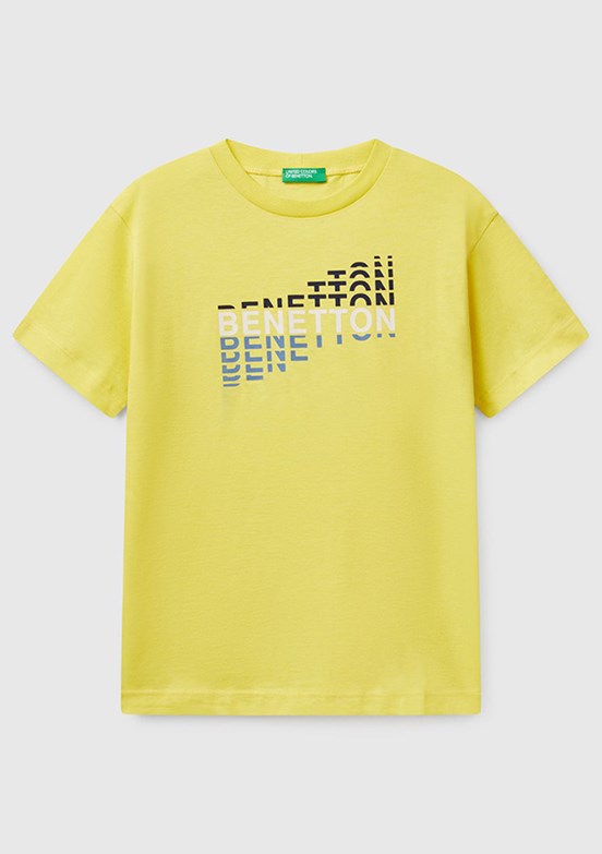 BENETTON Sarı Erkek Çocuk Baskılı T-Shirt