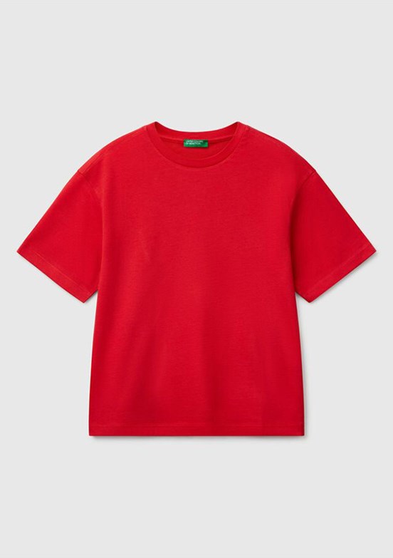 BENETTON Kırmızı Erkek Çocuk Baskılı T-Shirt