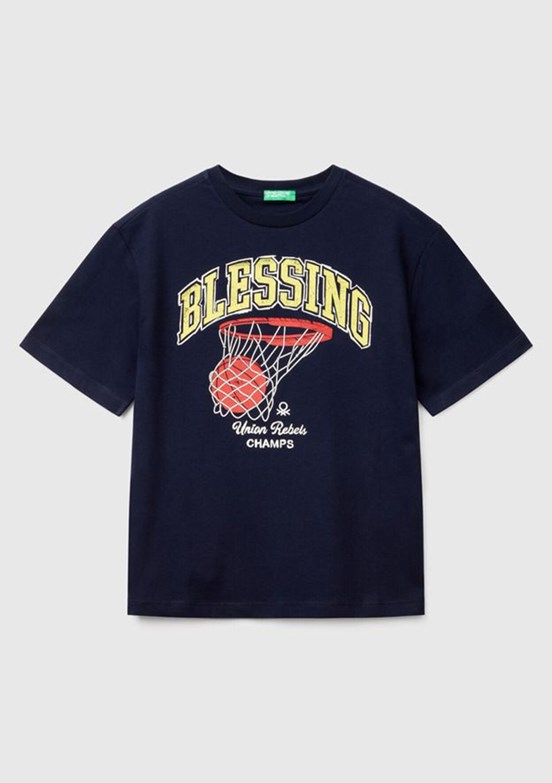 BENETTON Lacivert Erkek Çocuk Baskılı T-Shirt