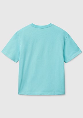 BENETTON Mavi Erkek Çocuk Baskılı T-Shirt
