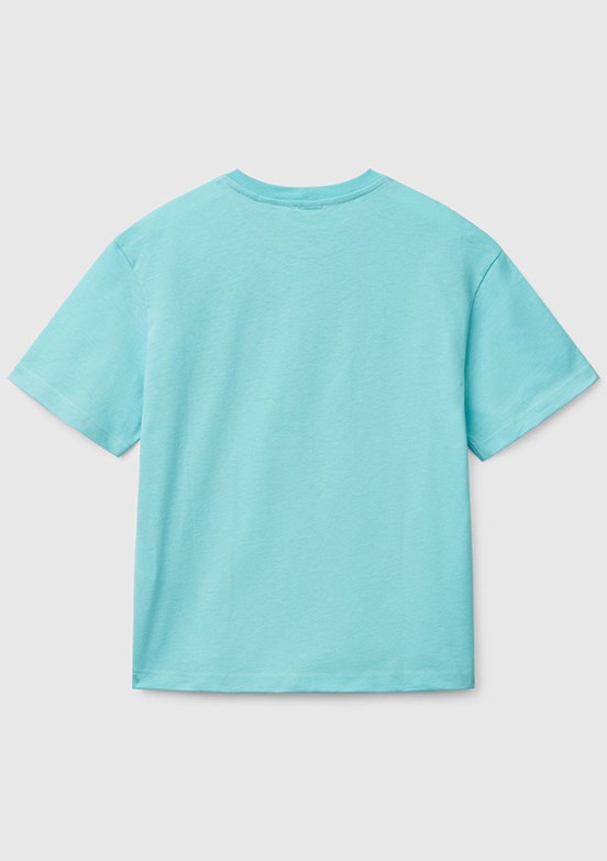BENETTON Mavi Erkek Çocuk Baskılı T-Shirt