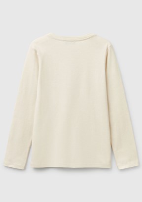 BENETTON Bej Kız Çocuk Uzun Kol T-Shirt