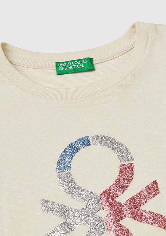BENETTON Bej Kız Çocuk Uzun Kol T-Shirt