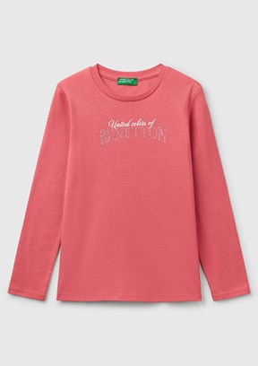 BENETTON Pembe Kız Çocuk Uzun Kol T-Shirt