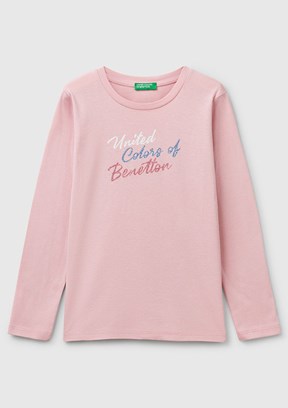 BENETTON Pembe Kız Çocuk Uzun Kol T-Shirt