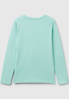 BENETTON Yeşil Kız Çocuk Uzun Kol T-Shirt