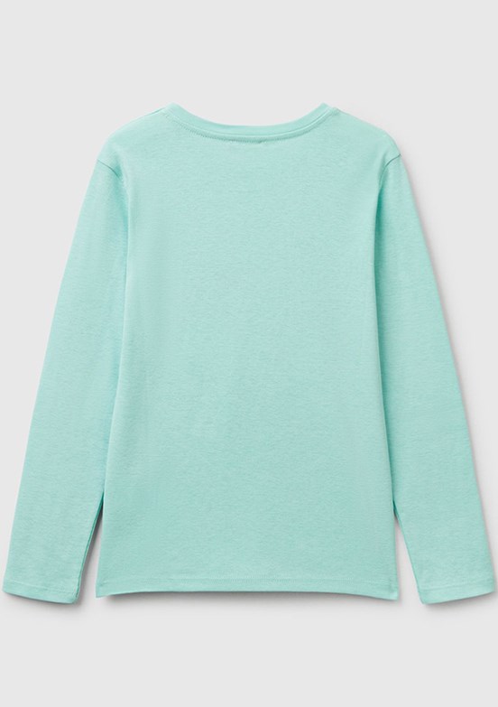 BENETTON Yeşil Kız Çocuk Uzun Kol T-Shirt
