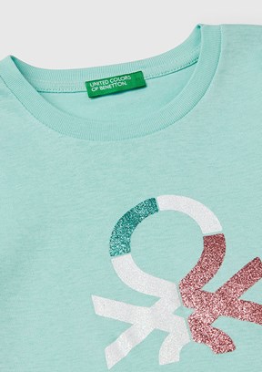 BENETTON Yeşil Kız Çocuk Uzun Kol T-Shirt