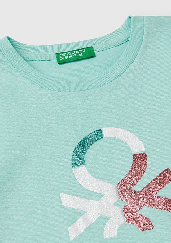 BENETTON Yeşil Kız Çocuk Uzun Kol T-Shirt