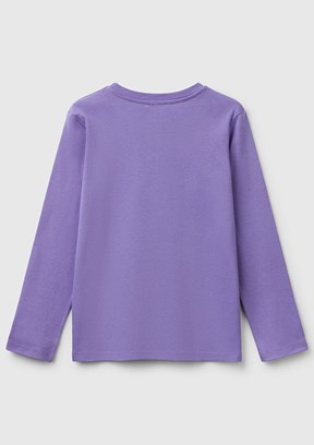 BENETTON Mor Kız Çocuk Uzun Kol T-Shirt
