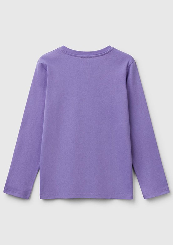 BENETTON Mor Kız Çocuk Uzun Kol T-Shirt