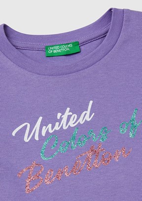 BENETTON Mor Kız Çocuk Uzun Kol T-Shirt