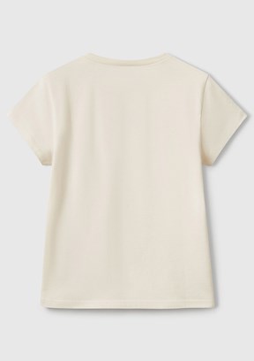 BENETTON Bej Kız Çocuk Baskılı T-Shirt