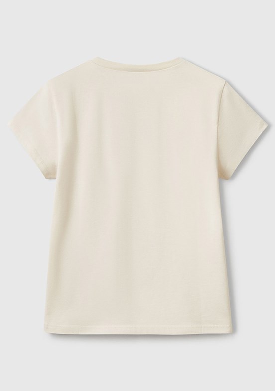 BENETTON Bej Kız Çocuk Baskılı T-Shirt