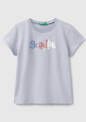 BENETTON Yeşil Kız Çocuk Baskılı T-Shirt