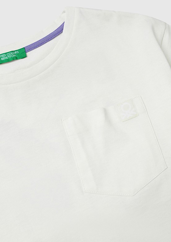 BENETTON Beyaz Kız Çocuk Baskılı T-Shirt