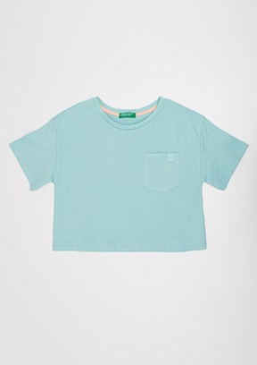 BENETTON Yeşil Kız Çocuk Baskılı T-Shirt