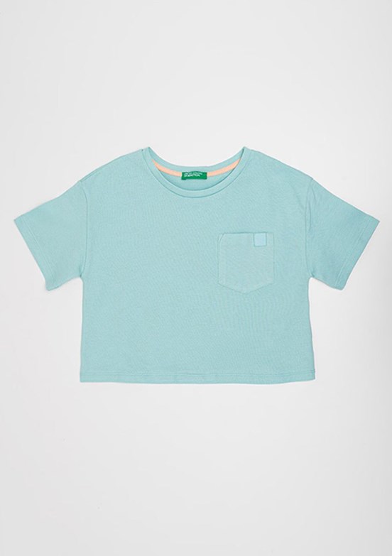 BENETTON Yeşil Kız Çocuk Baskılı T-Shirt
