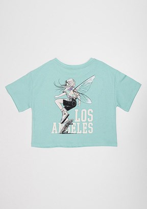 BENETTON Yeşil Kız Çocuk Baskılı T-Shirt