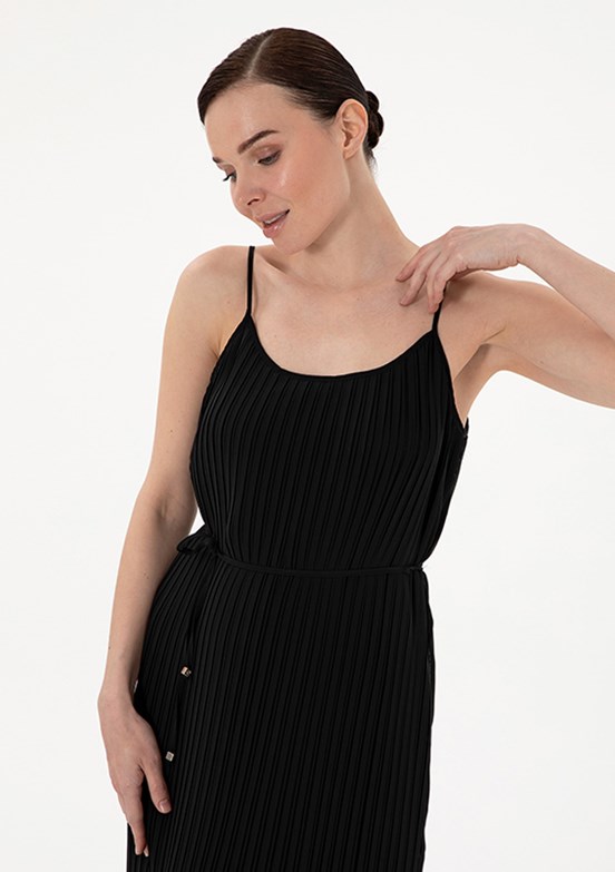 PIERRE CARDIN Siyah Kadın Dokuma Elbise