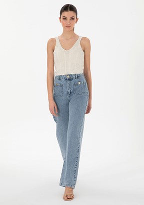 PIERRE CARDIN Çok Renkli Kadın Yüksek Bel Jean Pantolon