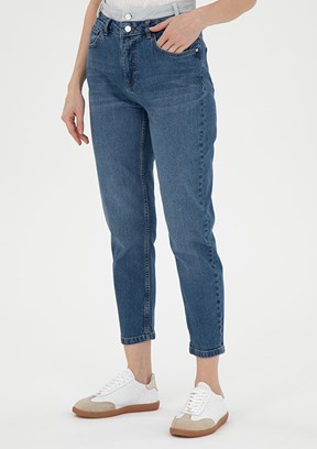PIERRE CARDIN Mavi Kadın Mom Jean Pantolon