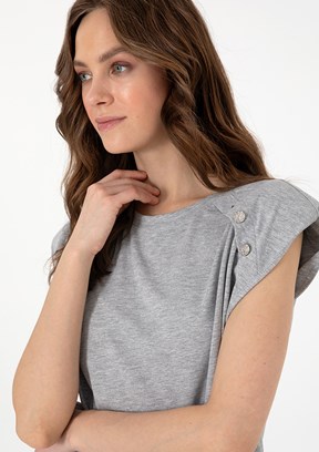 PIERRE CARDIN Gri Kadın Regular T-Shirt