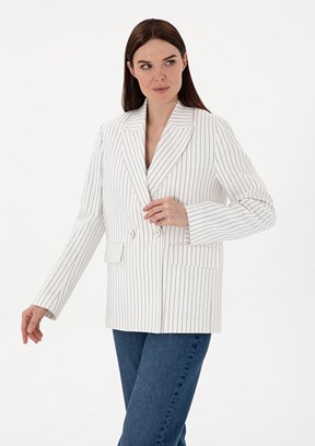PIERRE CARDIN Beyaz Kadın Comfort Ceket