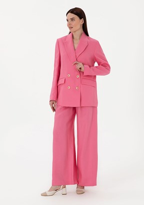 PIERRE CARDIN Pembe Kadın Bol Paça Pantolon