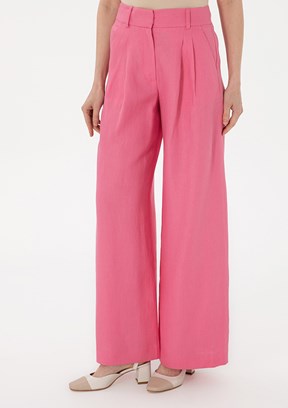 PIERRE CARDIN Pembe Kadın Bol Paça Pantolon