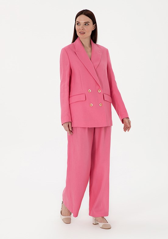 PIERRE CARDIN Pembe Kadın Bol Paça Pantolon