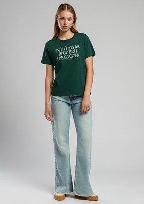 LEE COOPER Green Zümrüt Kadın O Yaka T-shirt
