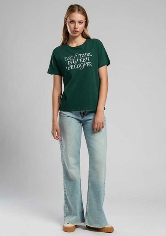 LEE COOPER Green Zümrüt Kadın O Yaka T-shirt