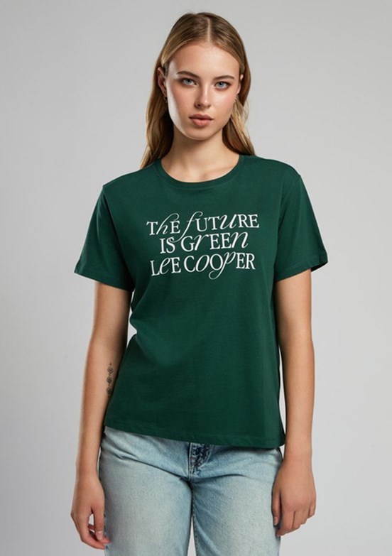 LEE COOPER Green Zümrüt Kadın O Yaka T-shirt