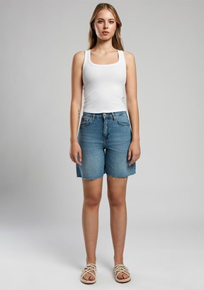 LEE COOPER Raina Beyaz Kadın O Yaka Atlet
