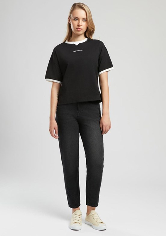 LEE COOPER Briana Siyah Kadın O Yaka T-shirt